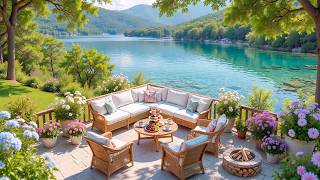 Peaceful Summer Lakeside Morning 🔥 Soft Piano Music By The Campfire For Reading & Slow Living screenshot 1