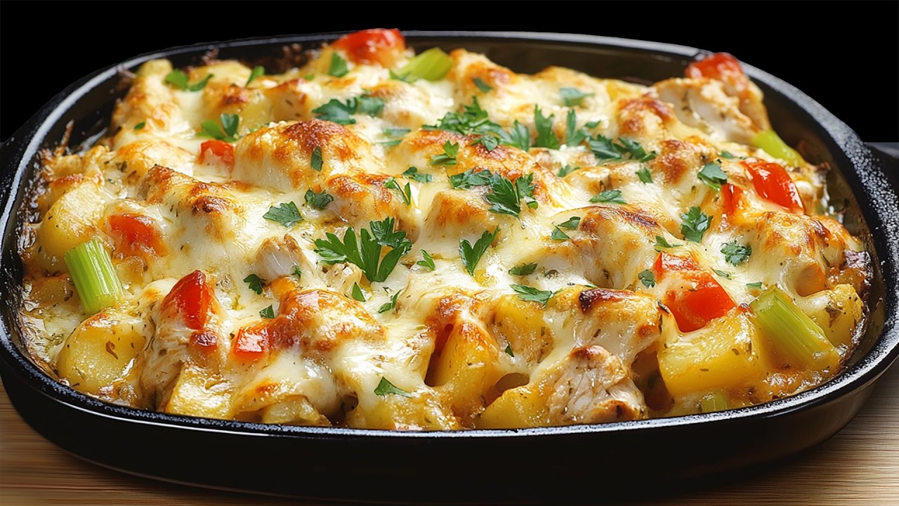 Dieser Kartoffel-Hähnchen-Auflauf wird dein neuer Lieblingshit! Einfaches und gesundes😍