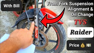 TVS Raider 125 Front Fork Suspension Alignment Cost | Fork Suspension Oil Filling Charge