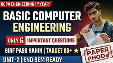  Basic Computer Engineering Unit-2 Important Questions |RGPV B.Tech 1st Year|BCE| #rgpv @ThinkBro-1 