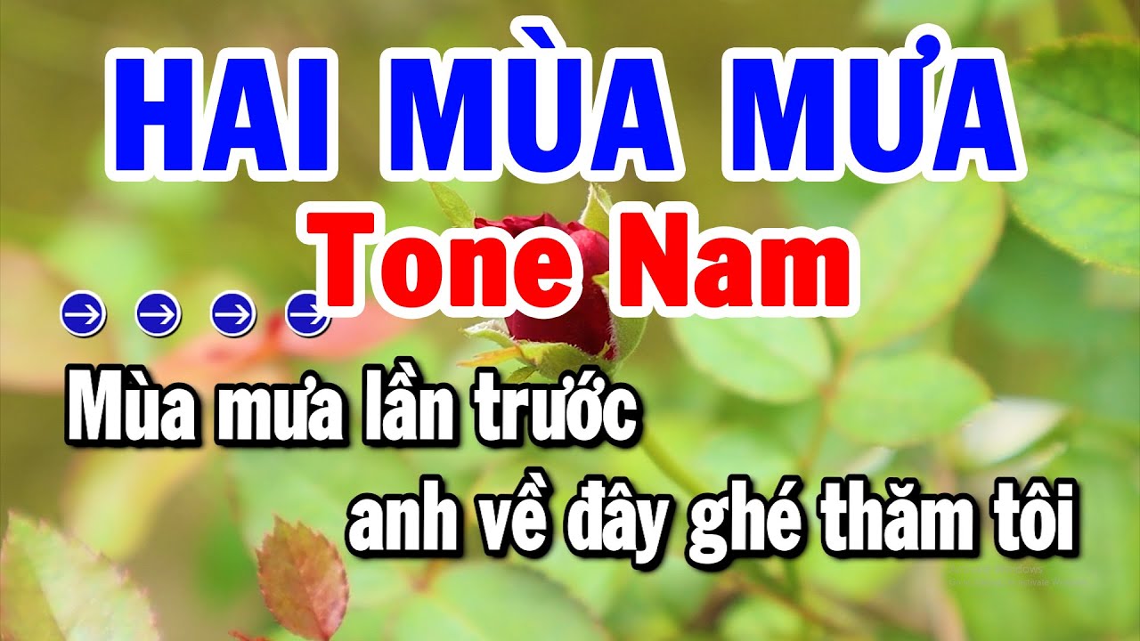 Karaoke Hai Mùa Mưa Tone Nam Nhạc Sống Mới Chuẩn Nhất | Karaoke Tuyển Chọn