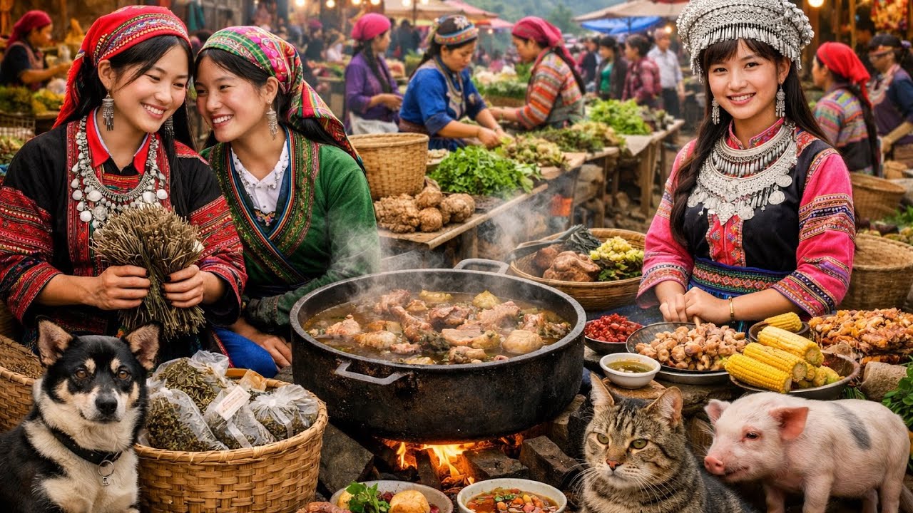 Choáng ngợp chợ phiên Bắc Hà cuối năm 😲 Ẩm thực gây mê, thảo dược quý hiếm , 