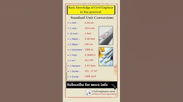 Basic knowledge of civil engineering || Standard unit conversions || Civil Engineering ||