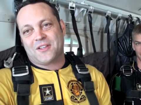 Vince Vaughn tandem jumps with the Army Golden Knights