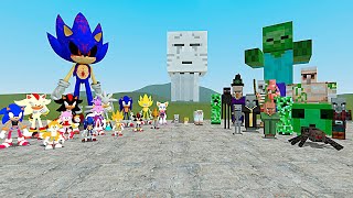 All Sonic The Hedgehog Vs All Minecraft Characters In Garrys Mod