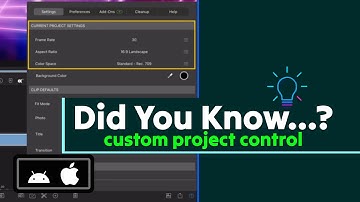 Custom Control Over New Project Settings