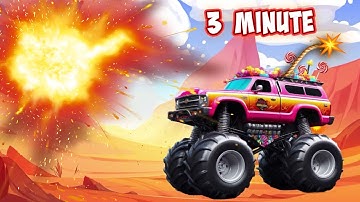 3 Minute Bomb Timer - Trucks Explosion  💣 With Sound Effect - Countdown Mayhem