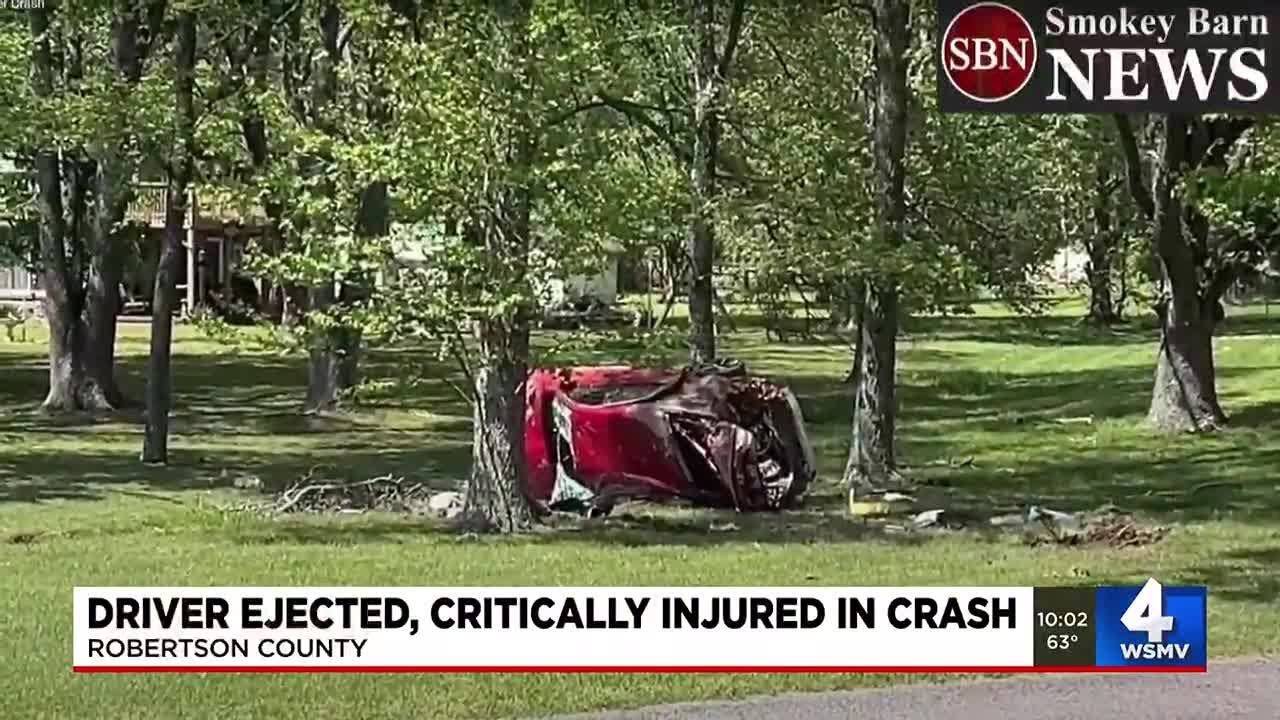 Driver critically injured after being ejected from car - YouTube