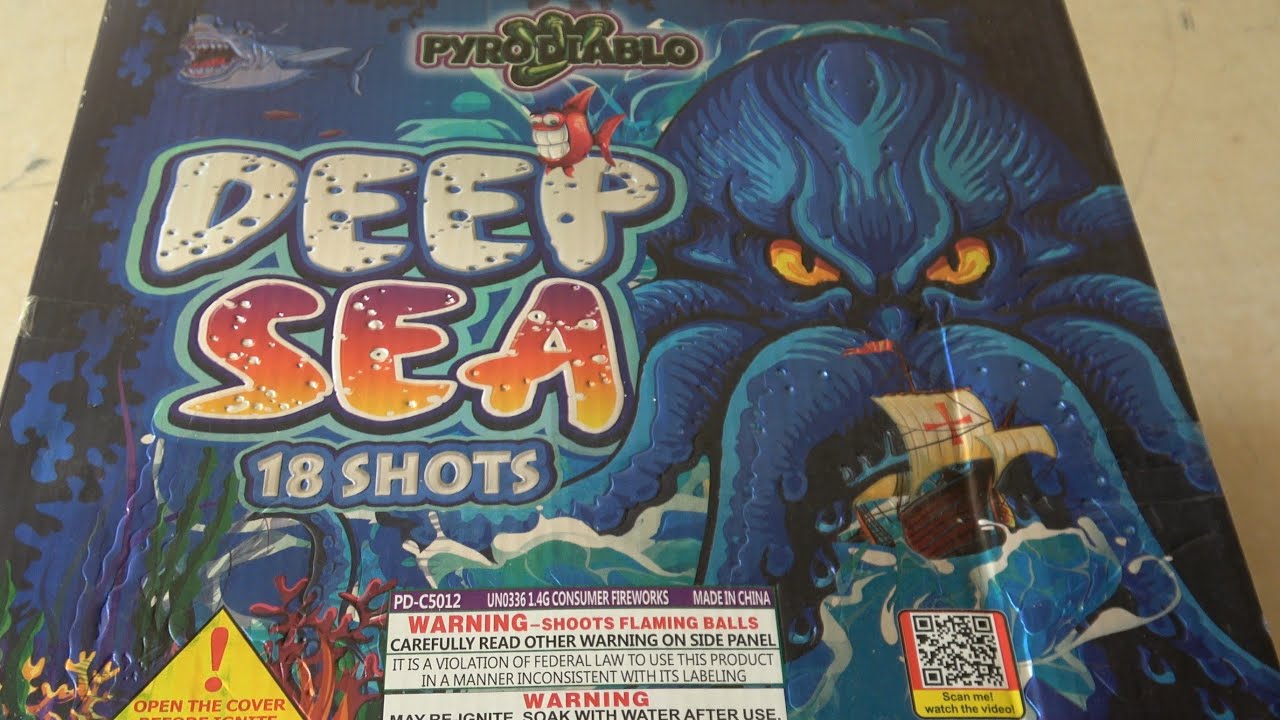 Deep Sea 18 shot 500g angled cake by Pyro Diablo - YouTube
