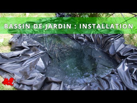 Garden pond - Installation of the tarpaulin 