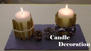 Cinnamon Stick Candle ideas - 3rd day of Christmas decorations