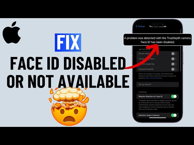 Fix Face ID Has Been Disabled on iPhone | Face ID Not Available on