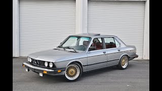 1987 BMW 528 E28 5 Speed Manual on BBS Wheels walkaround video (For Sale)