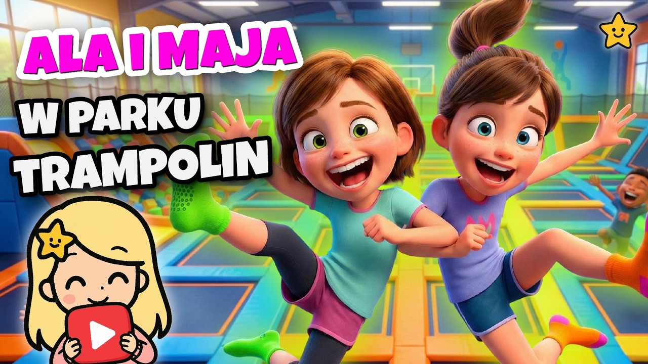 🦘😜 Ala i Maja w Parku Trampolin - Opowiadanie z animowanymi ilustracjami - Bajka do słuchania 😜🦘