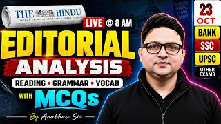 The Hindu Editorial Analysis | 22 Oct 2026 | Vocab, Reading, Grammar, MCQs | Anubhav Sir