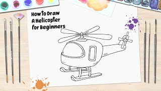 How to Draw A Helicopter Easy Step by Step | Air Vehicle Drawing Tutorial for Beginners