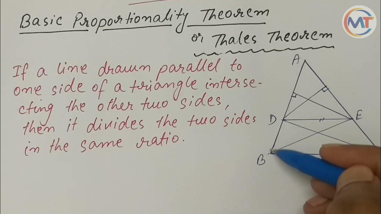 Basic Proportionality Theorem class 10 triangles with some questions YouTube