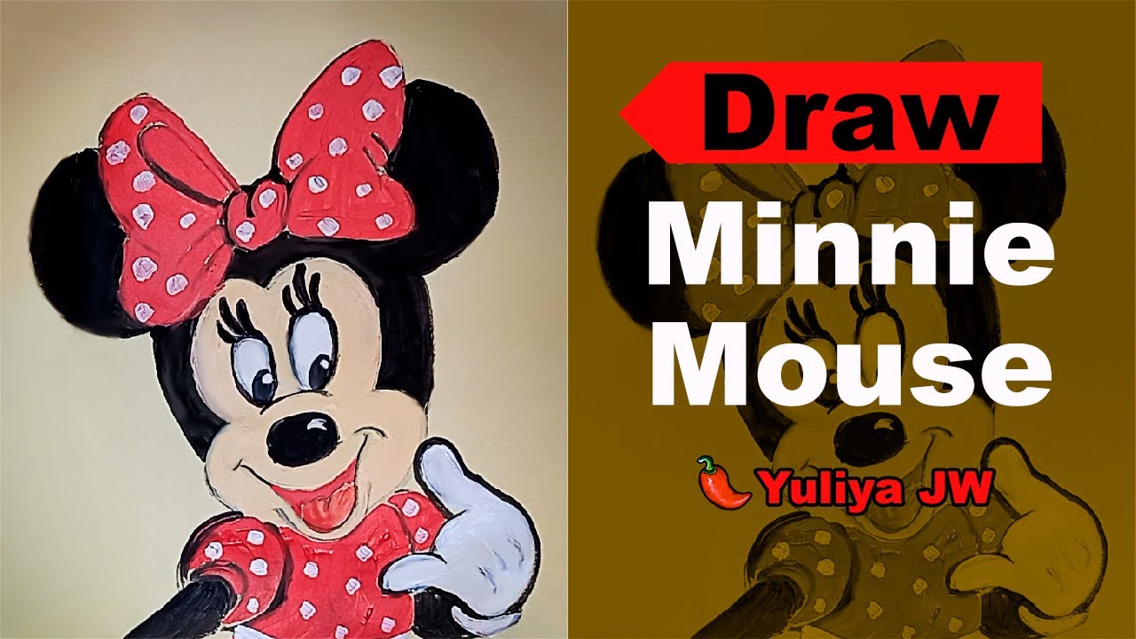 ️ how to draw Minnie Mouse step by step for beginner - YouTube