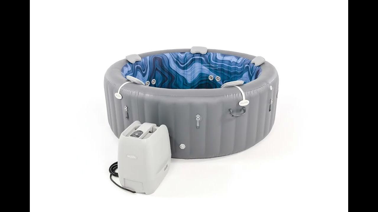 SaluSpa Santorini HydroJet Pro Inflatable Hot Tub Spa with ColorJet LED
