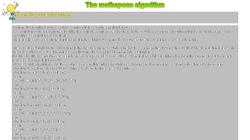 How to : The methapone algorithm