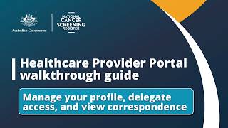 Healthcare Provider Portal – Manage profile and delegations