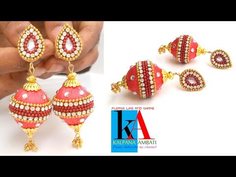 Yaalz Silk Thread Fancy Designer Glittering Stone Bali Weightless Jhumka  Earring For Festival Wear For Women Girls : Amazon.in: Fashion