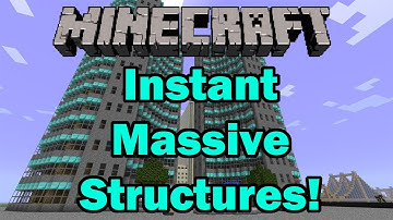 Minecraft Instant Massive Structures Mod Review (Airplanes, Boats, Skyscrapers, Roller-Coasters!)