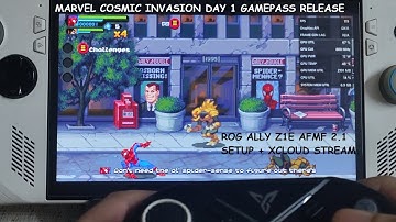Rog Ally Marvel Cosmic Invasion Gameplay | AFMF 2.1 Setup | Day 1 Gamepass Release + xCloud Stream