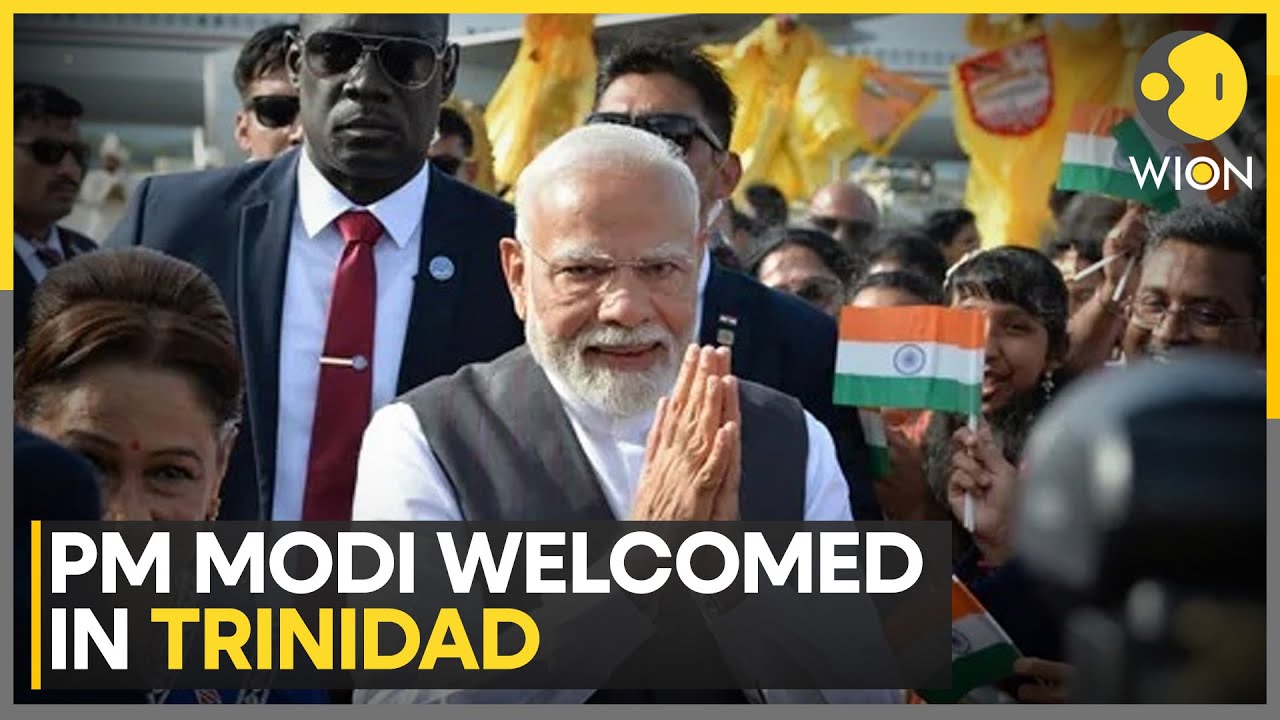 PM Modi Welcomed With Bhojpuri ‘Chautaal’ In Trinidad And Tobago | WION