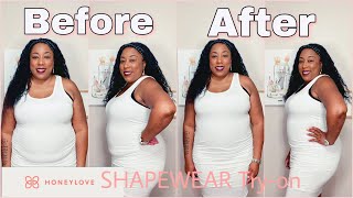Honeylove Shapewear  Plus Size Tryon  Before And After   honeylove shapewear