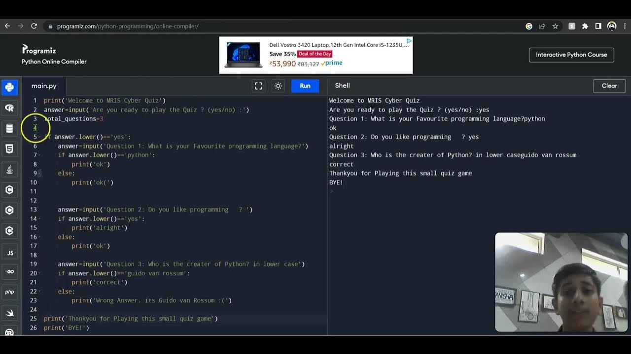 Python Project Grade 8th MRIS 14 - YouTube