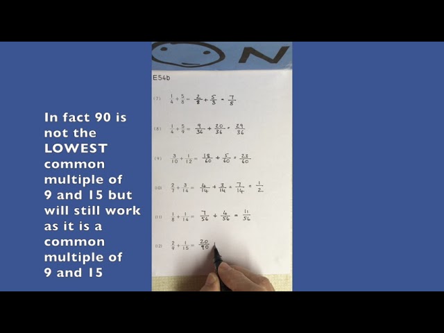 Kumon Maths Level E - Adding Fractions With Different Denominators - Kumon Maths E54B - Youtube