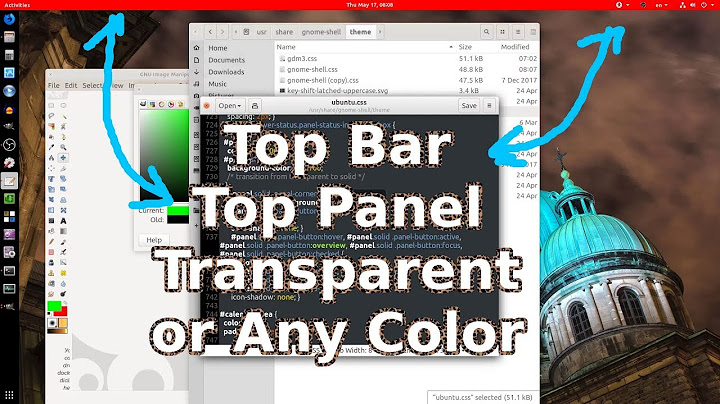 Ubuntu GNOME: Change Color TOP BAR | PANEL or Transparent It