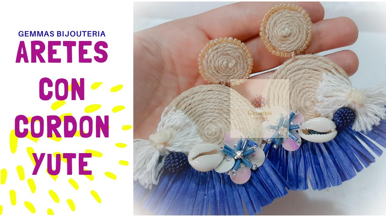 Aretes de verano con cordon de yute
