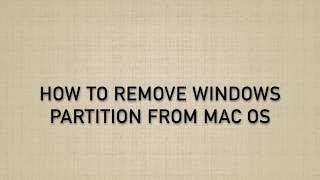 How to remove bootcamp windows partition from MAC OS