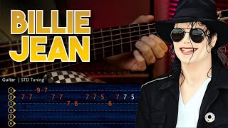 Video thumbnail of "Billie Jean MICHAEL JACKSON Guitar TABS | Guitarra Cover Christianvib"