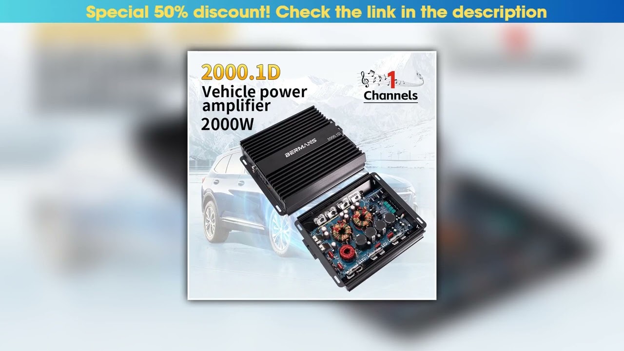 Deal Max 2000W single-channel car audio amplifier, low distortion, smooth sound quality, mono class