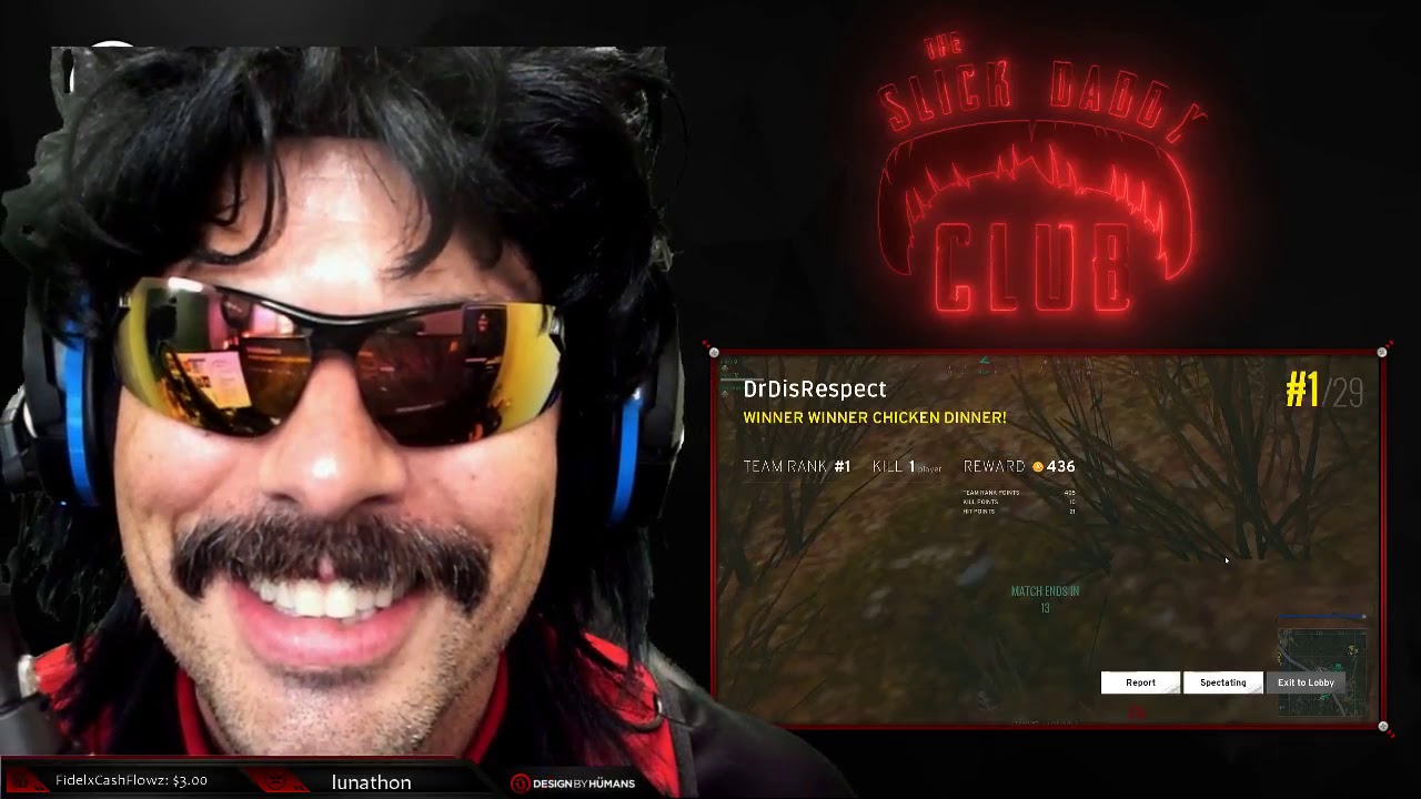 DrDisrespect goes psycho after winning a round in battlegrounds
