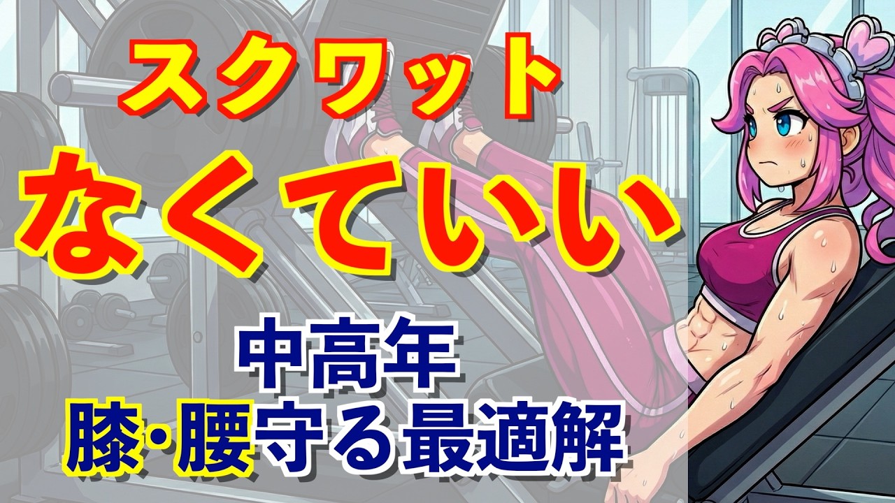 【スクワットは不要？】膝・腰を痛めない科学的な代替案｜中高年が最短で筋肥大する最新エビデンスを解説