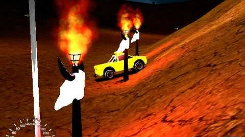 Particle systems, in a car game developed as bachelor