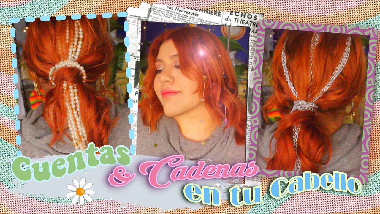 DIY Cristales Perlas & Cadenas en el CABELLO!! Extenciones de cuentas AESTHETIC