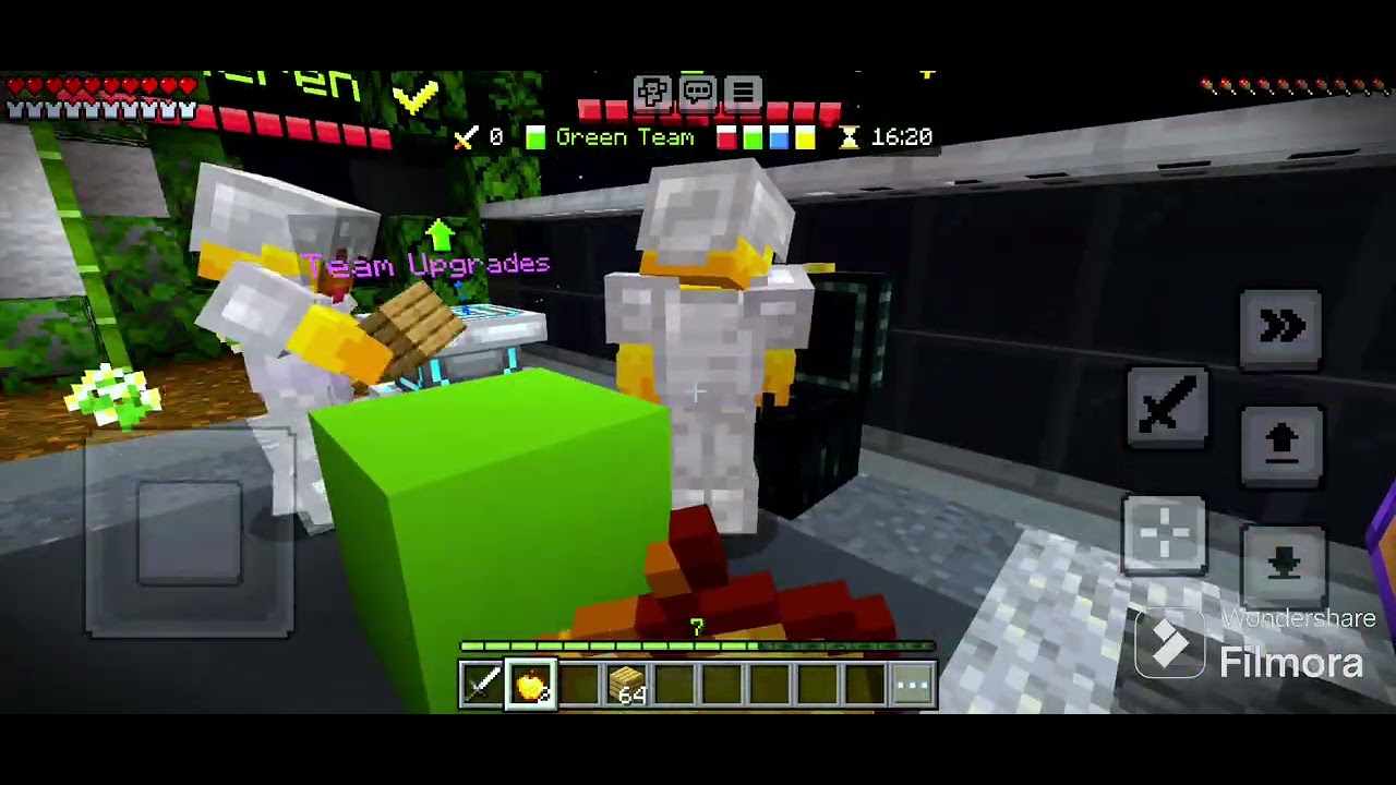 Minecraft PE bedwars handcam going to long. 