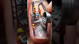 Tiny Workers Building a Fingernail 🤯 | Miniature Construction ASMR #shorts AI G shorts