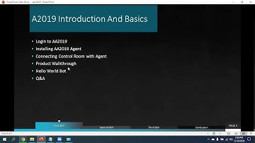 A2019 Introduction and Basics