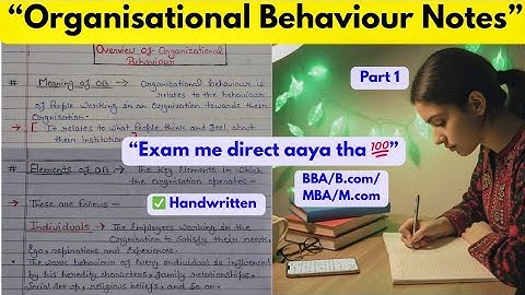 Organisational Behaviour | Unit 1| Meaning, Definition and Elements | for BBA, B.com, MBA, M.com