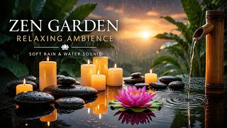 🌿 Zen Garden Ambience with Soft Rain  Stress Relief & Meditation