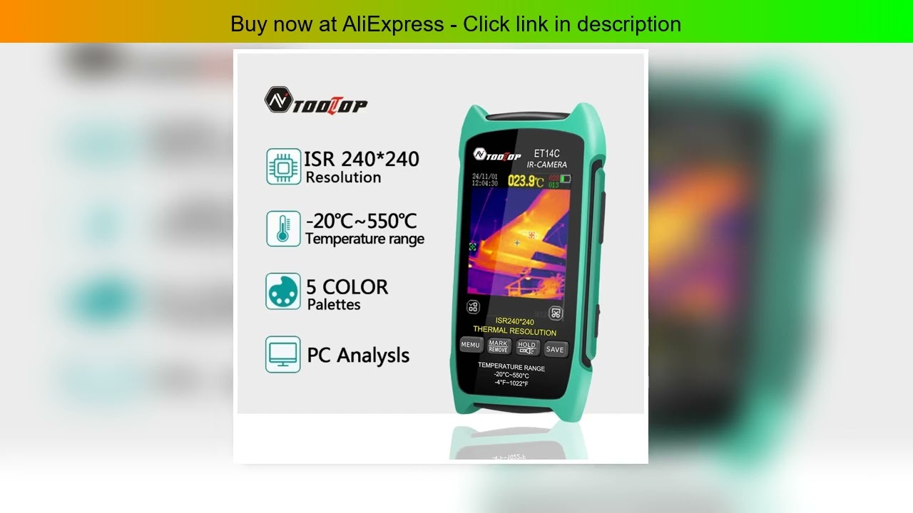 TOOLTOP ET14C 2.8inch Thermal Imager ISR240x240 25Hz Home Thermal imaging Camera Thermography with