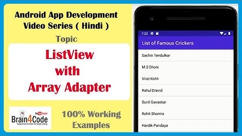 Create ListView with Array Adapter Easily in Android App with Java | Hindi | Learn Android and Java
