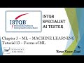 ISTQB AI Tester | Forms of Machine Learning | Supervised Learning | Unsupervised Learning | ML