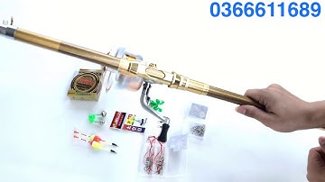 Bộ cần câu rút Shimano vàng đồng tải cá 10kg